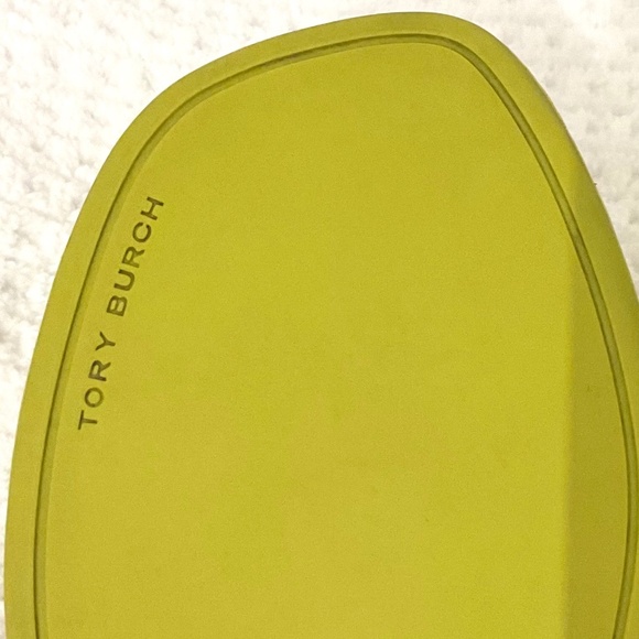 Tory Burch double -T leather sport slide sandals in lime color Size 9M - Picture 10 of 16